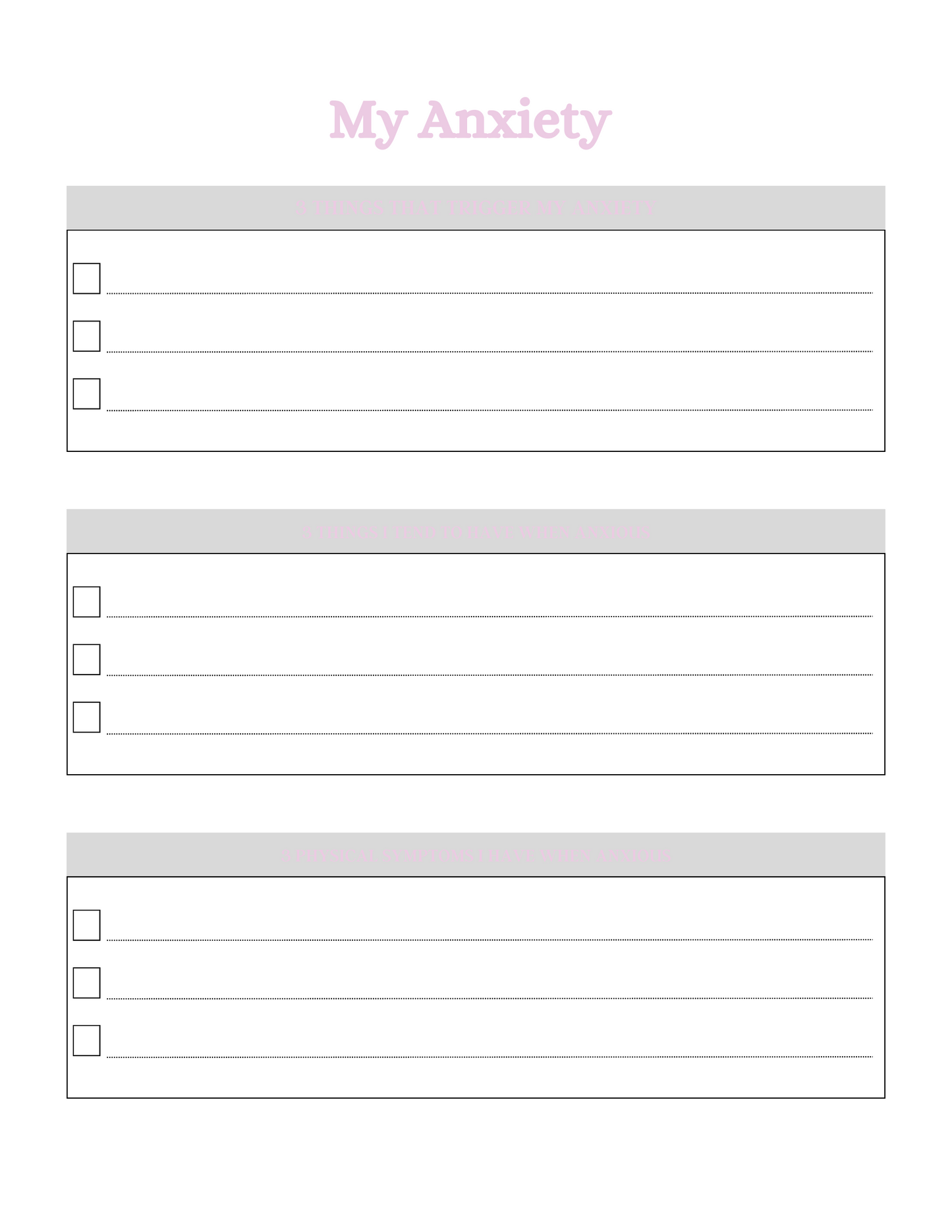 Mental Health Planner