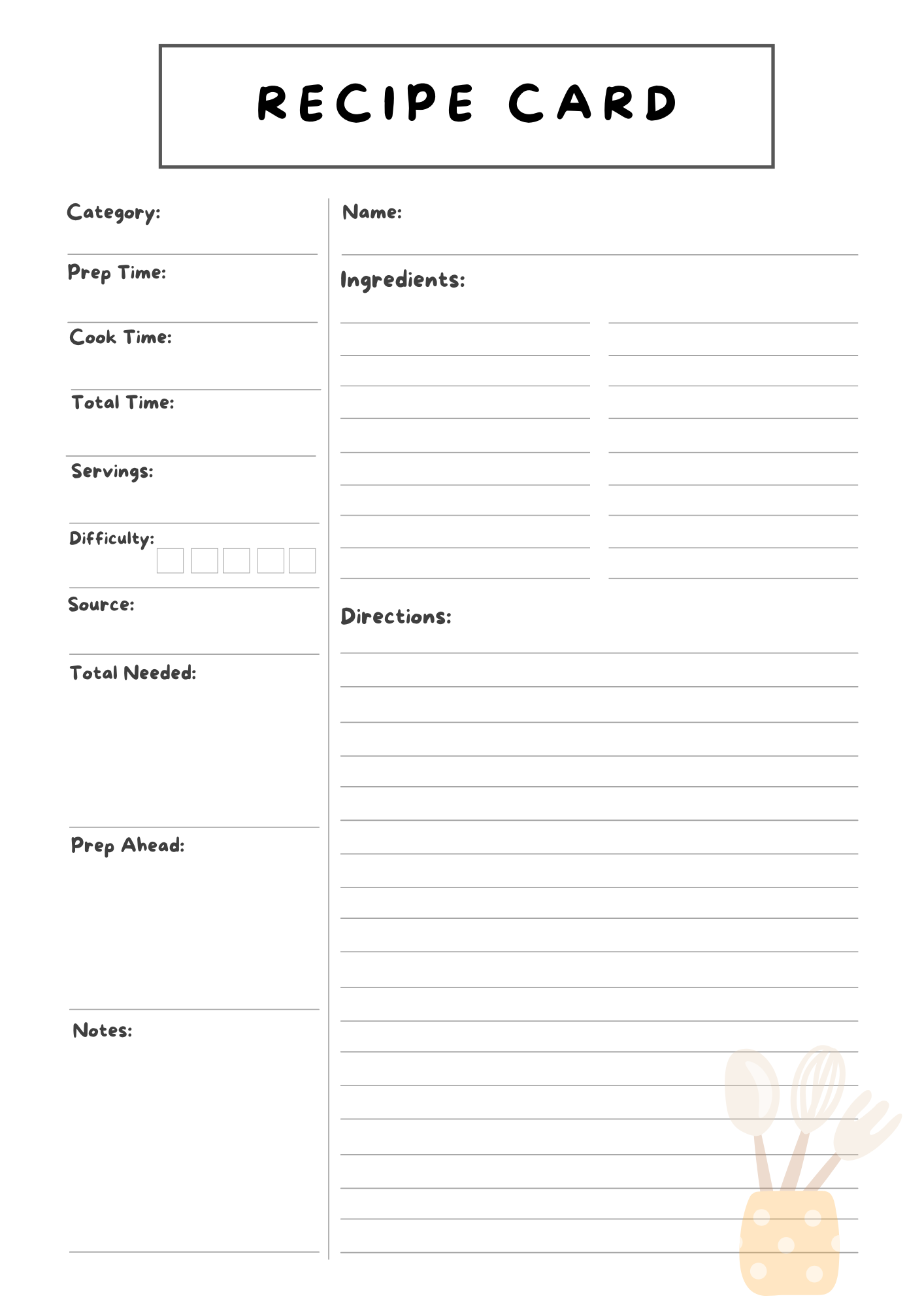 Recipe Cards Bundle