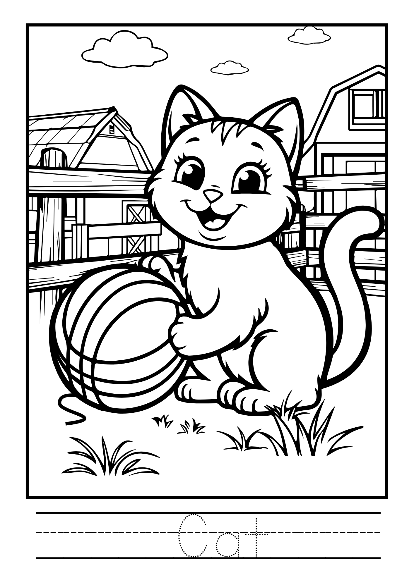 Farm Animal Trace and Colour Book