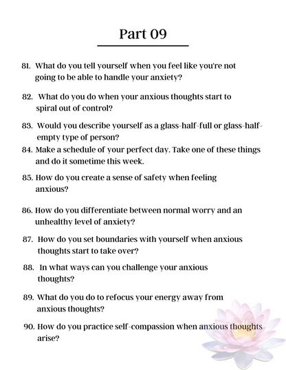 100 Deep Anxiety Prompts