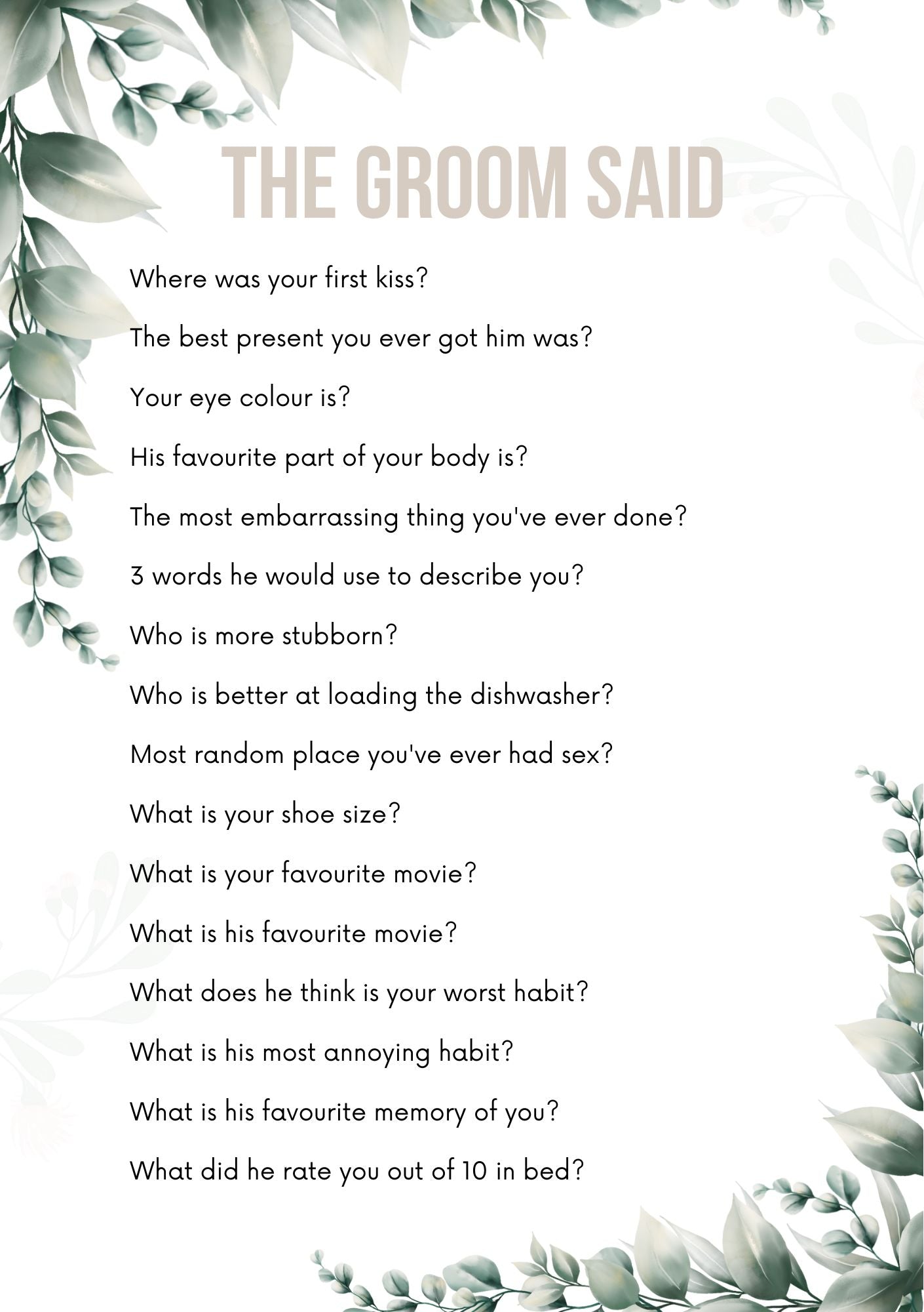Hen Party Games