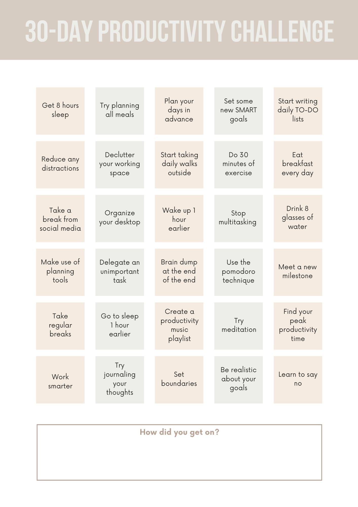 Productivity Workbook