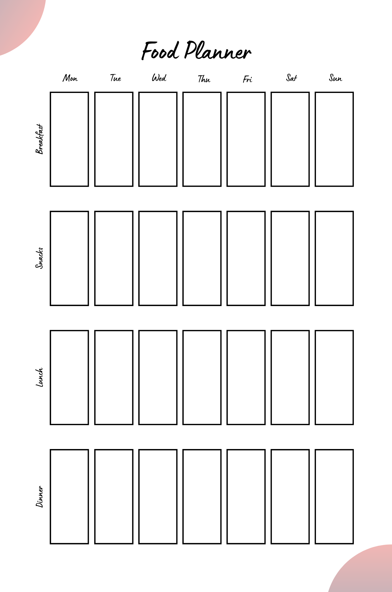 12 Week Weight Loss Planner