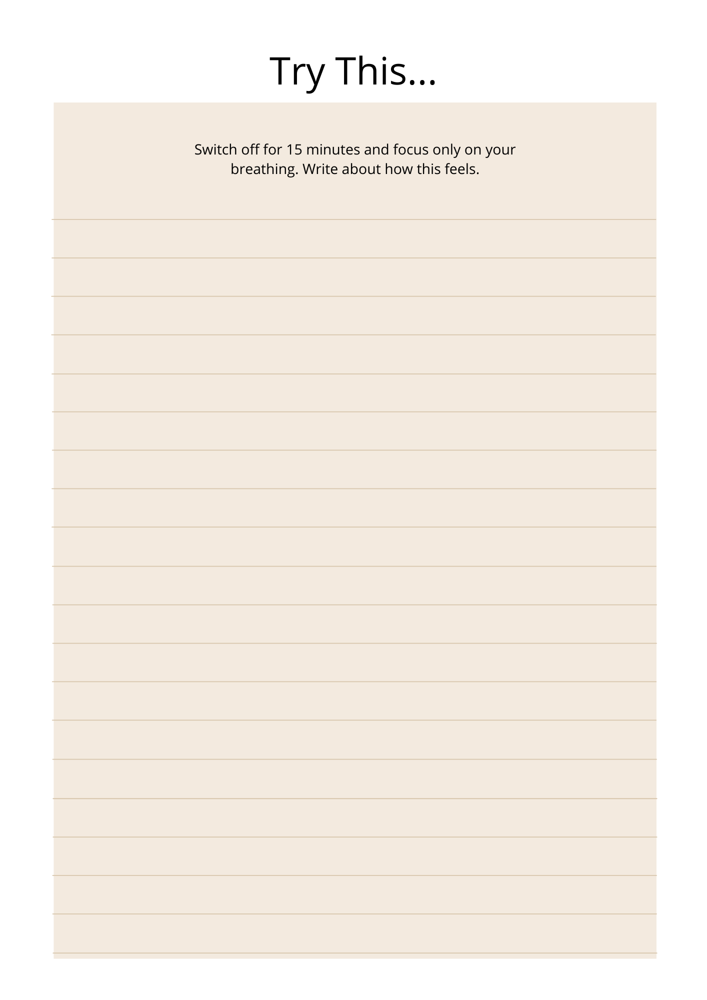 Calming Your Mind Journal