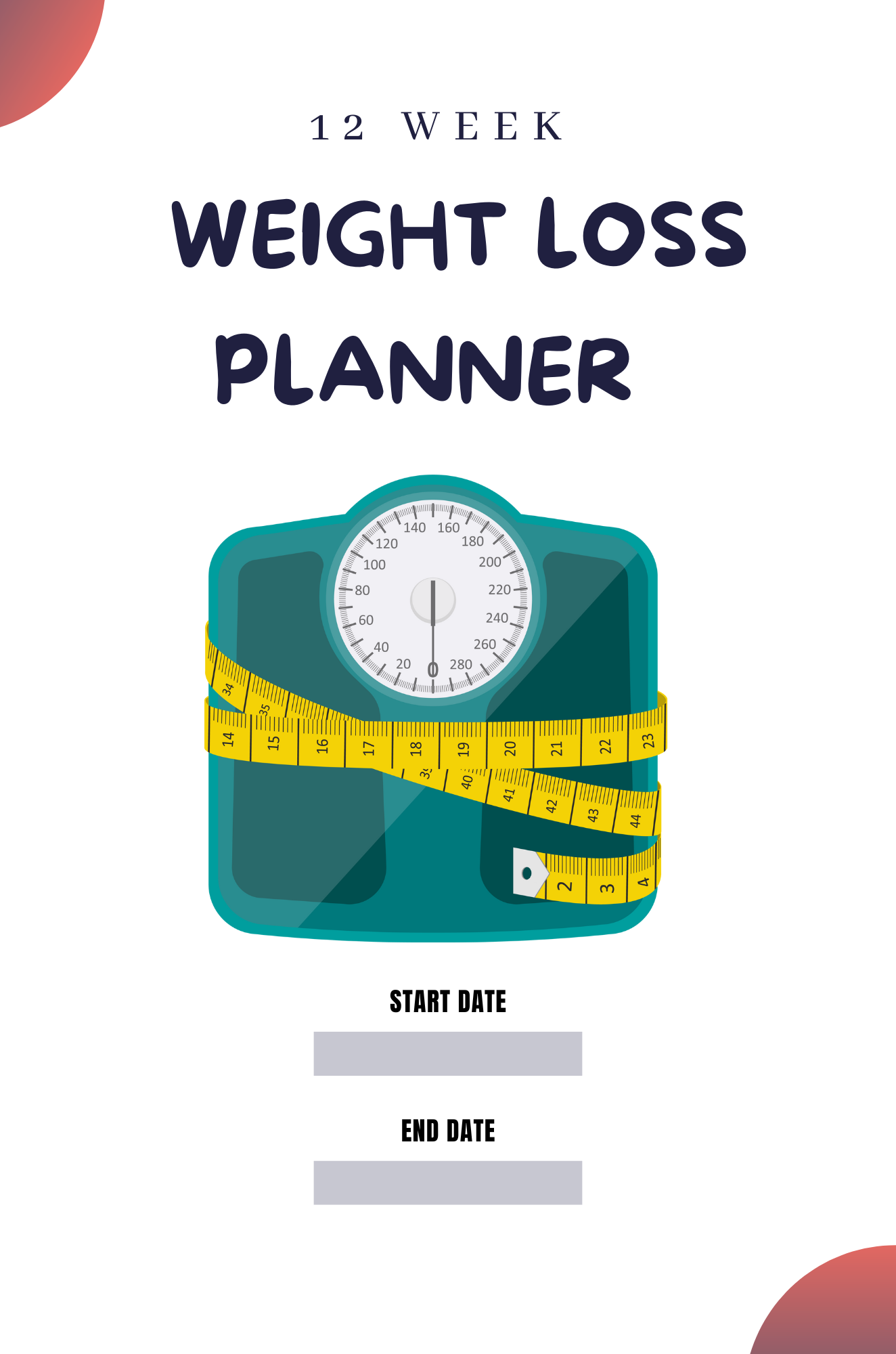 12 Week Weight Loss Planner