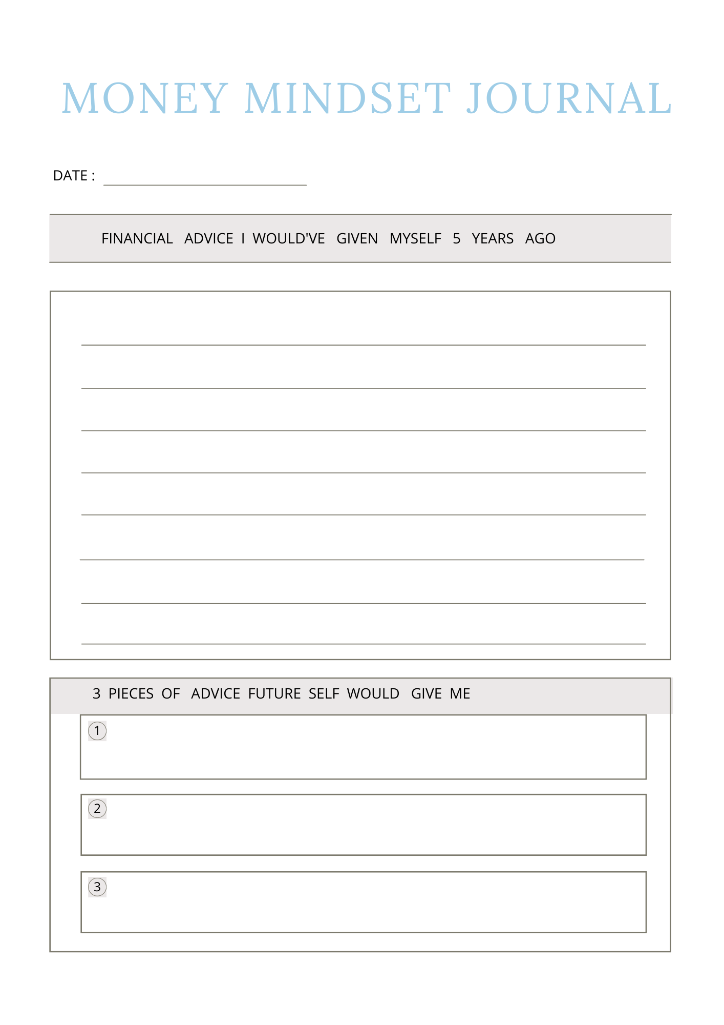 Money Mindset Journal