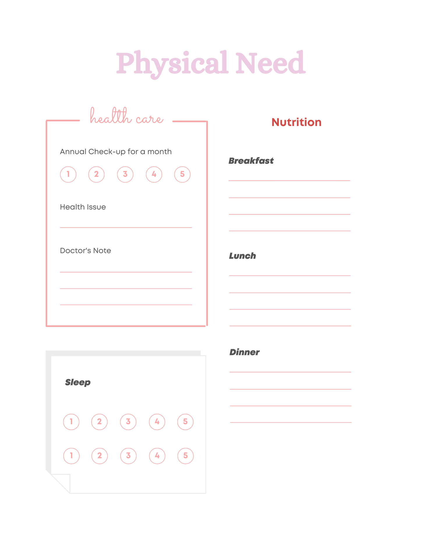 Mental Health Planner