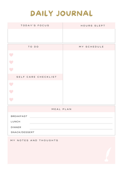 Self Care Planner