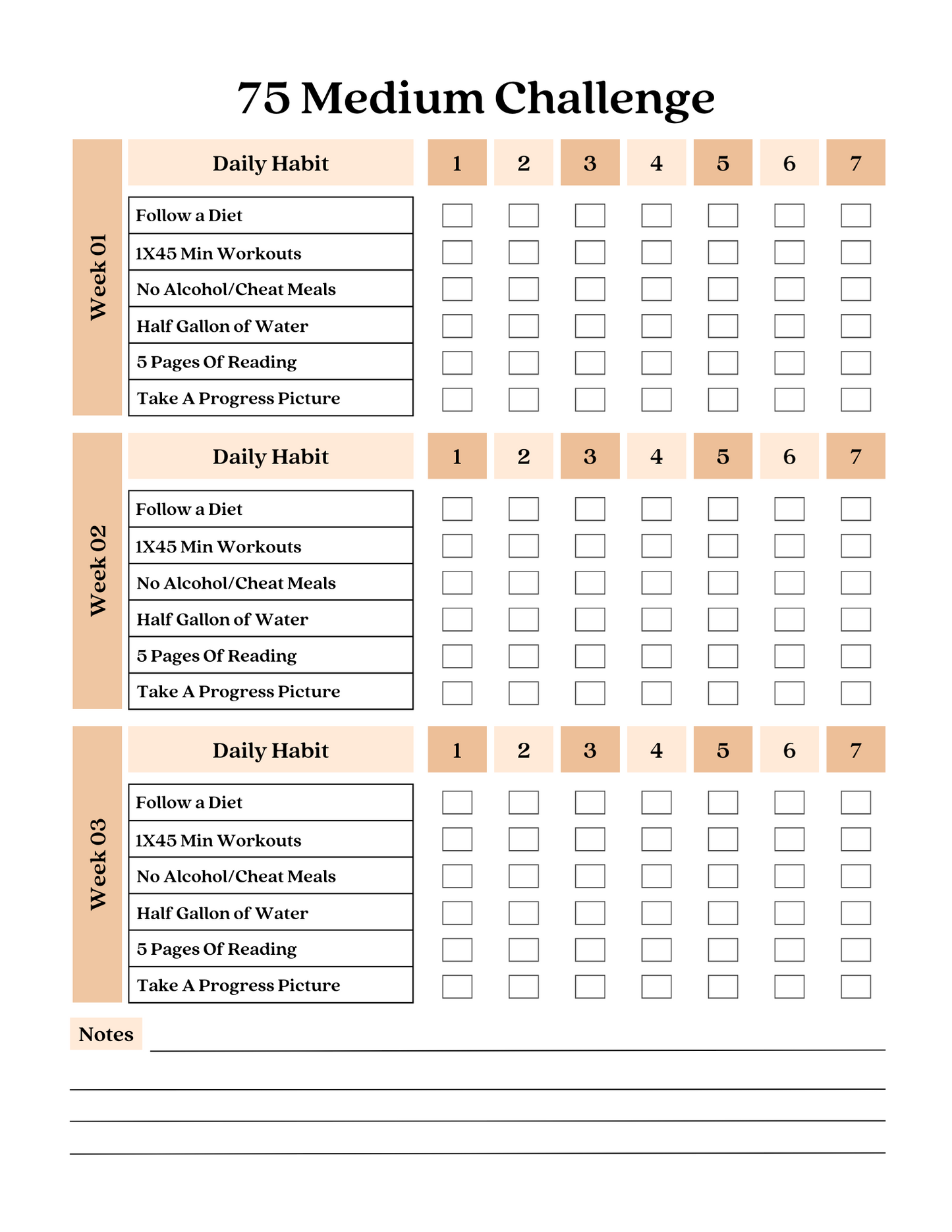 75 Medium Challenge Tracker