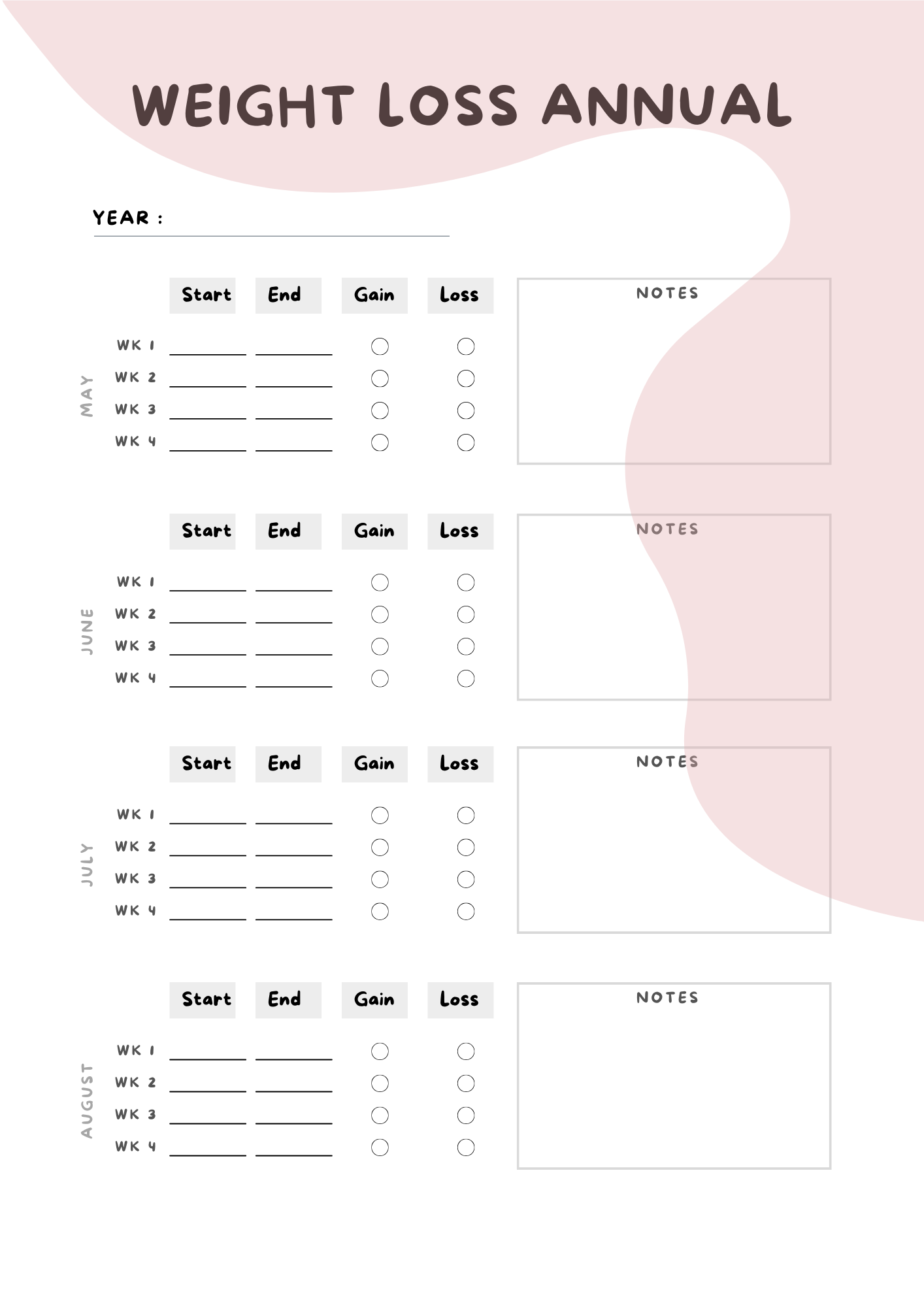 Weight Loss Planner