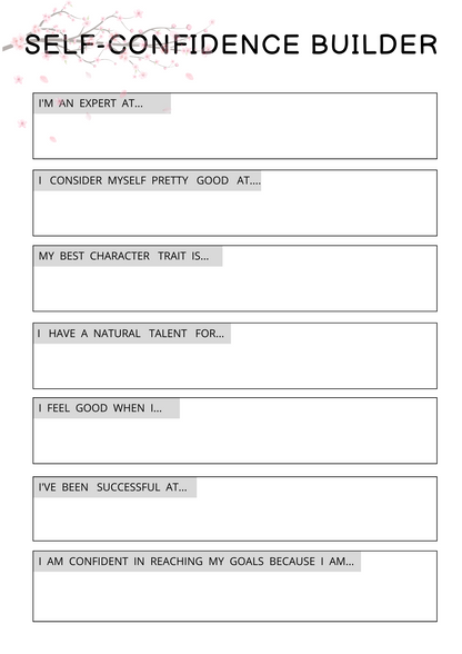 Self Confidence Planner