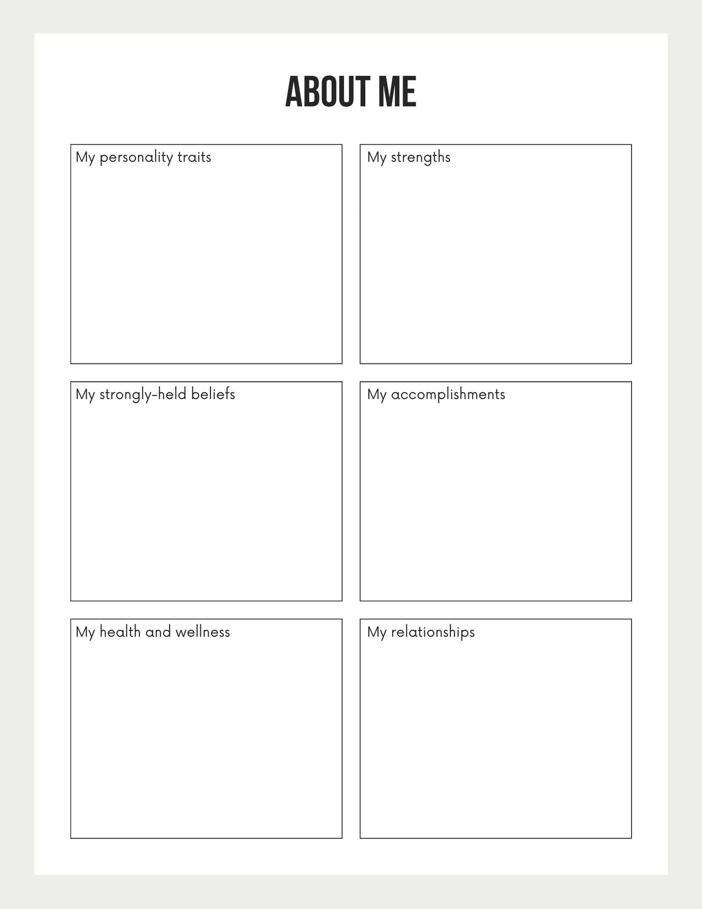 Vision Board Workbook