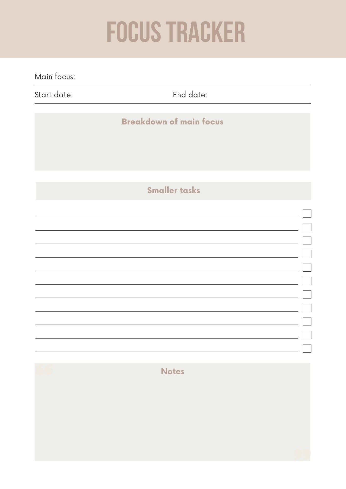 Productivity Workbook