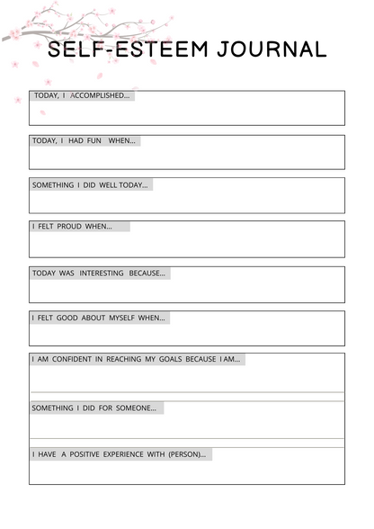 Self Confidence Planner