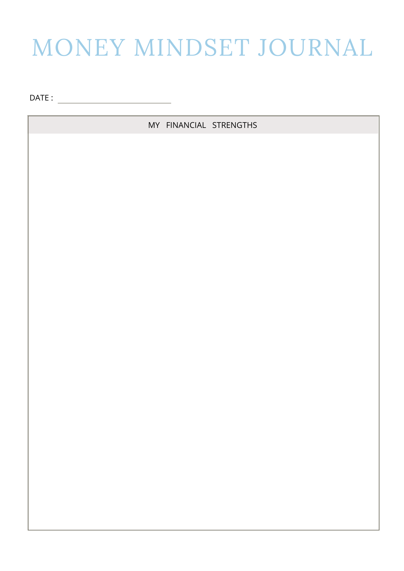 Money Mindset Journal