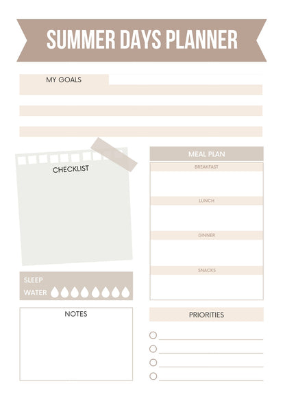 Kids Summer Planner