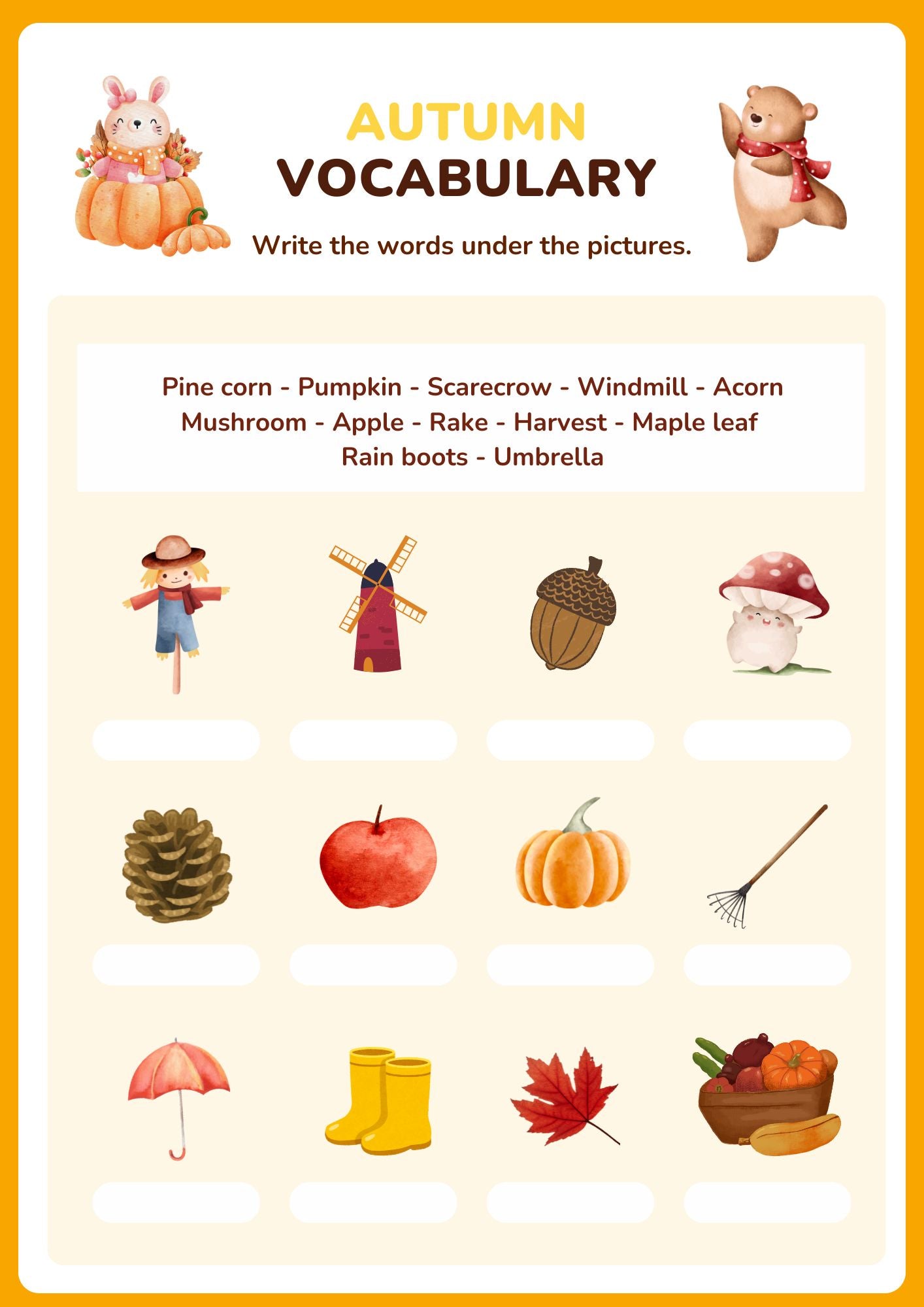 Autumn Activity Book Worksheet