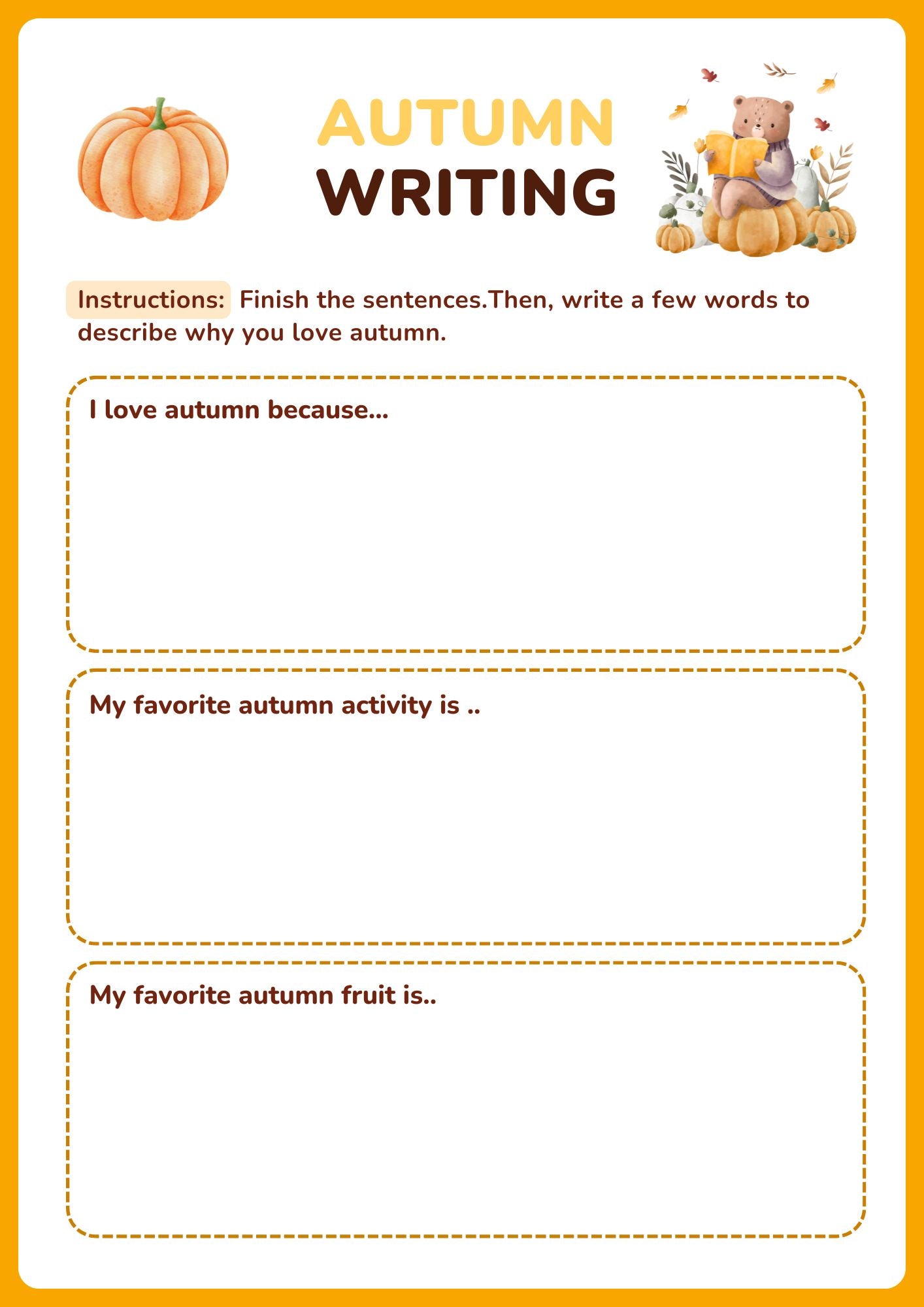 Autumn Activity Book Worksheet