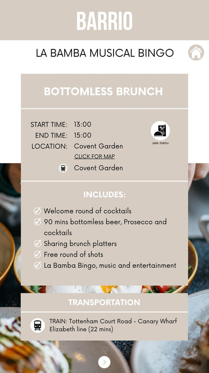 Hen Party Itinerary Template for Mobile