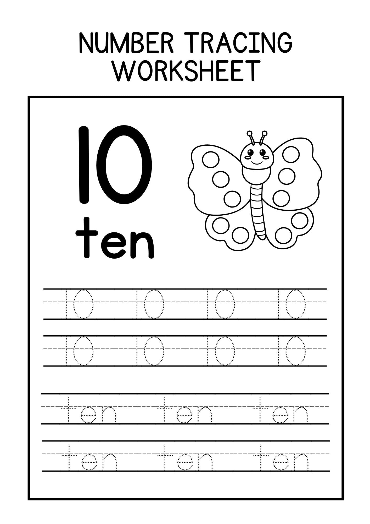 Greyscale Butterfly Spots Number Tracing and Coloring Worksheets