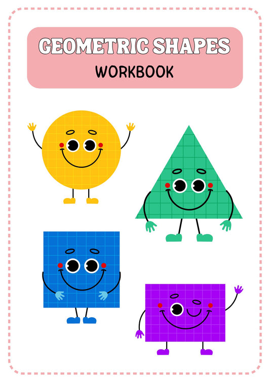 Colourful Fun Trace Geometric Shapes Math Worksheet