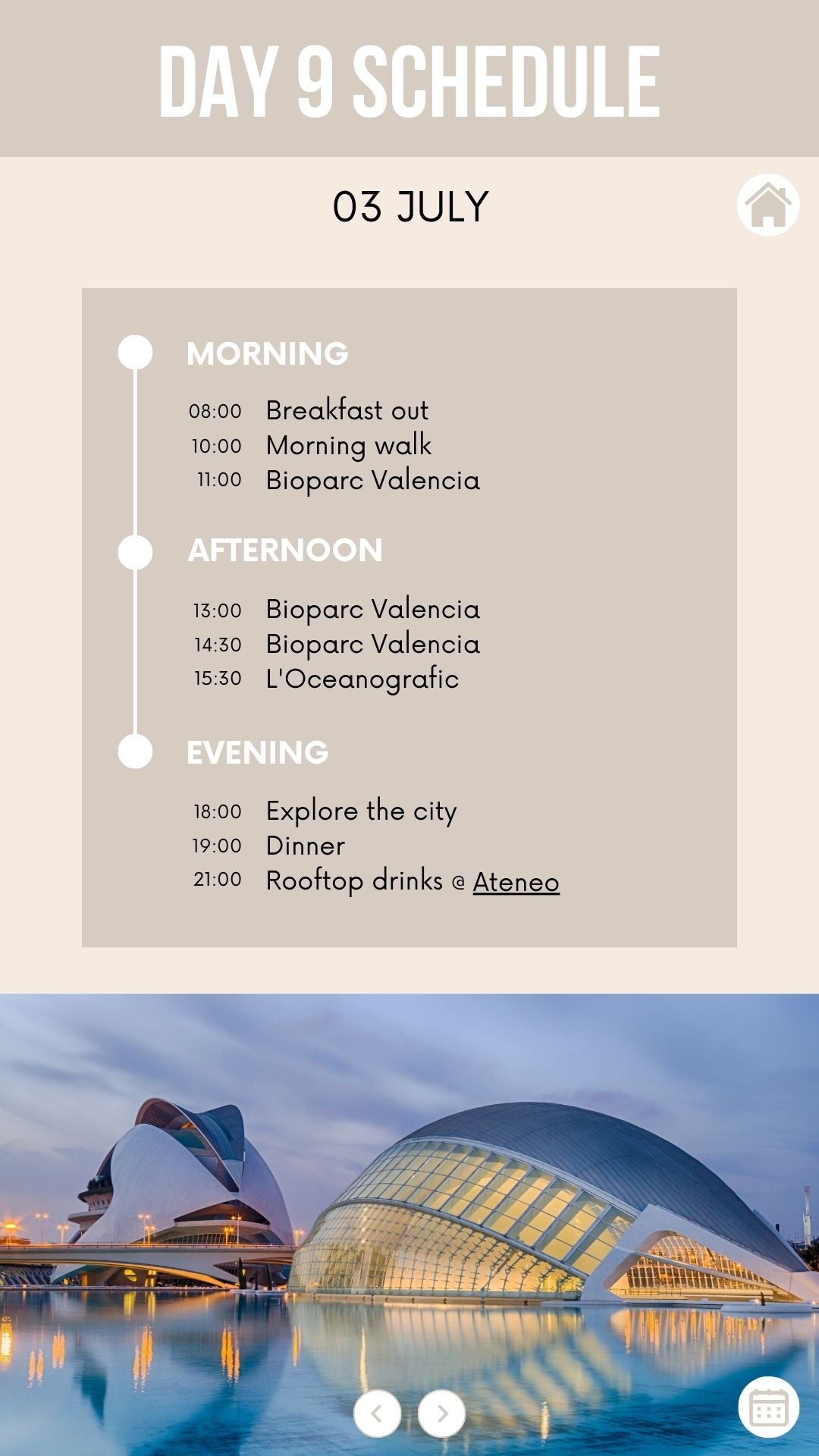 Honeymoon Itinerary Template for Mobile