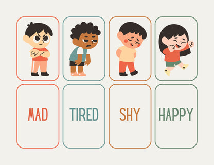 Emotions Flashcards – Colourful Feelings Recognition Cards for Kids