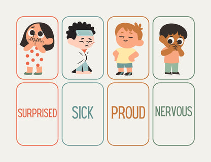 Emotions Flashcards – Colourful Feelings Recognition Cards for Kids