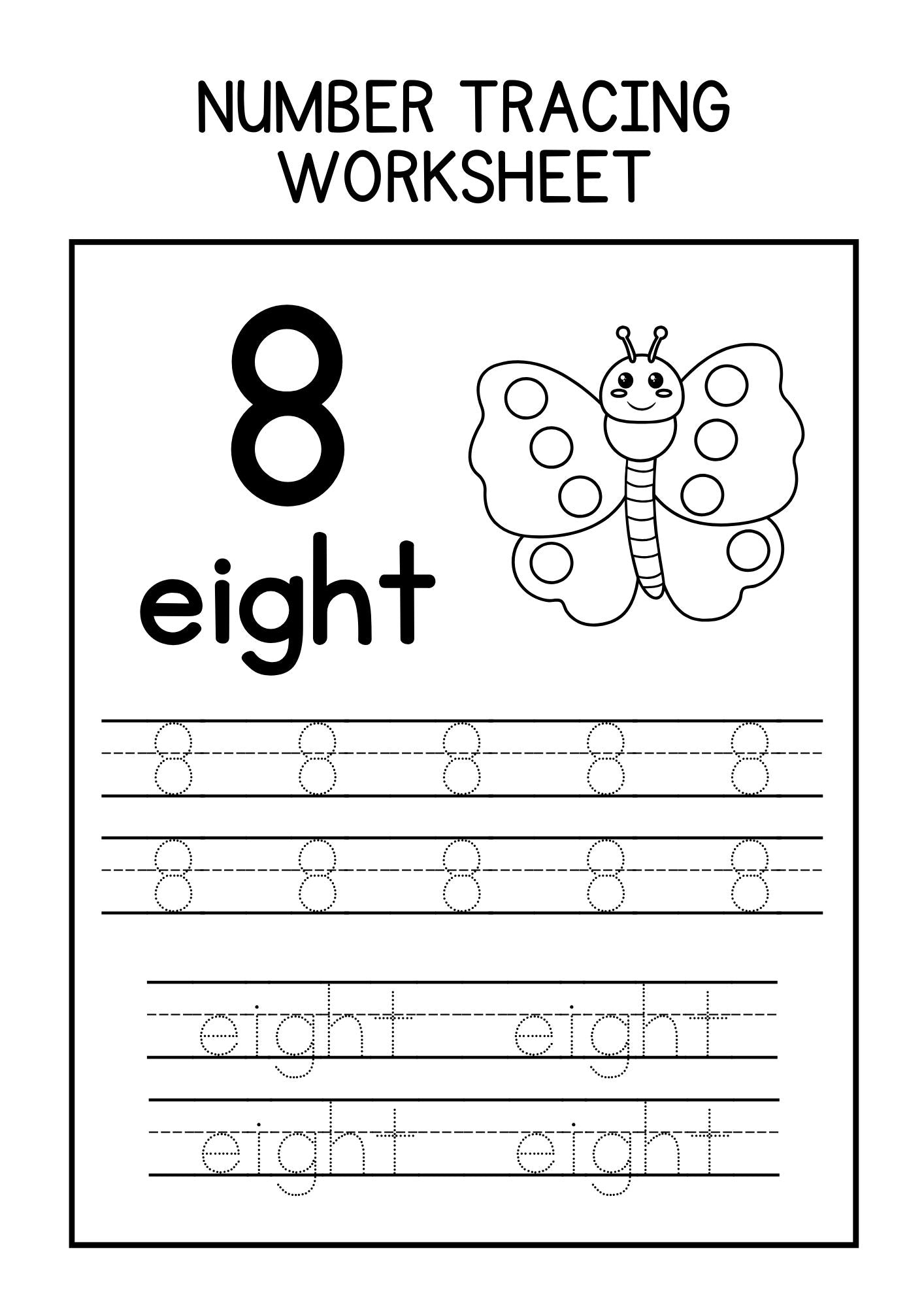 Greyscale Butterfly Spots Number Tracing and Coloring Worksheets