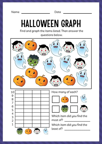 Kindergarten Halloween Workbook