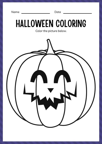 Kindergarten Halloween Workbook