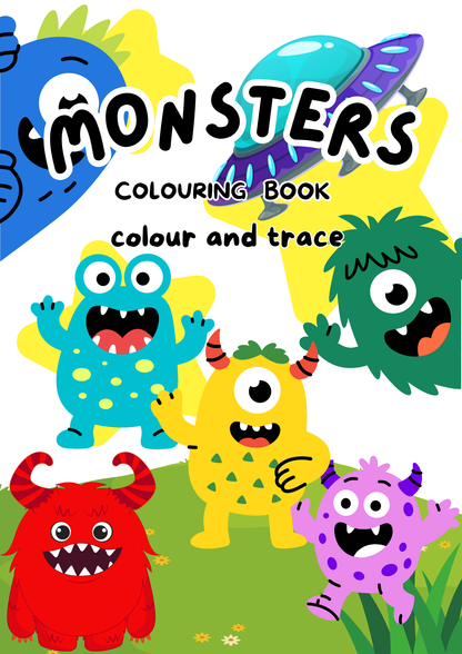 Monsters Colour and Trace Colouring Book