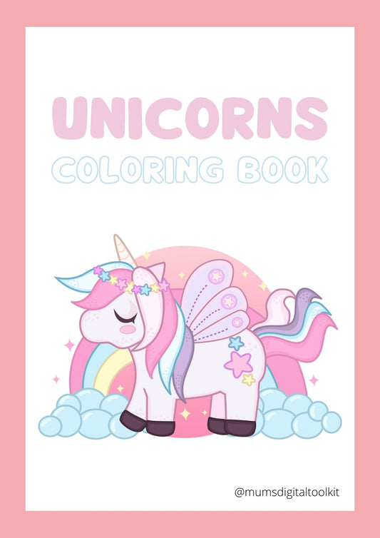 Pink Unicorns Coloring Book
