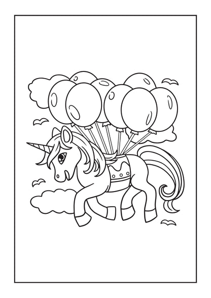 Pink Unicorns Coloring Book