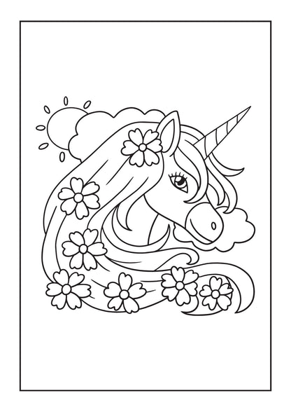 Pink Unicorns Coloring Book