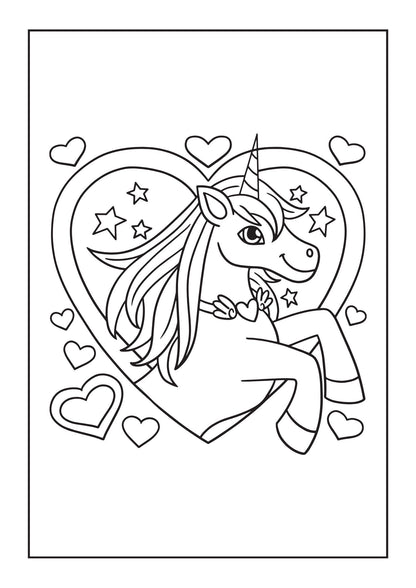 Pink Unicorns Coloring Book