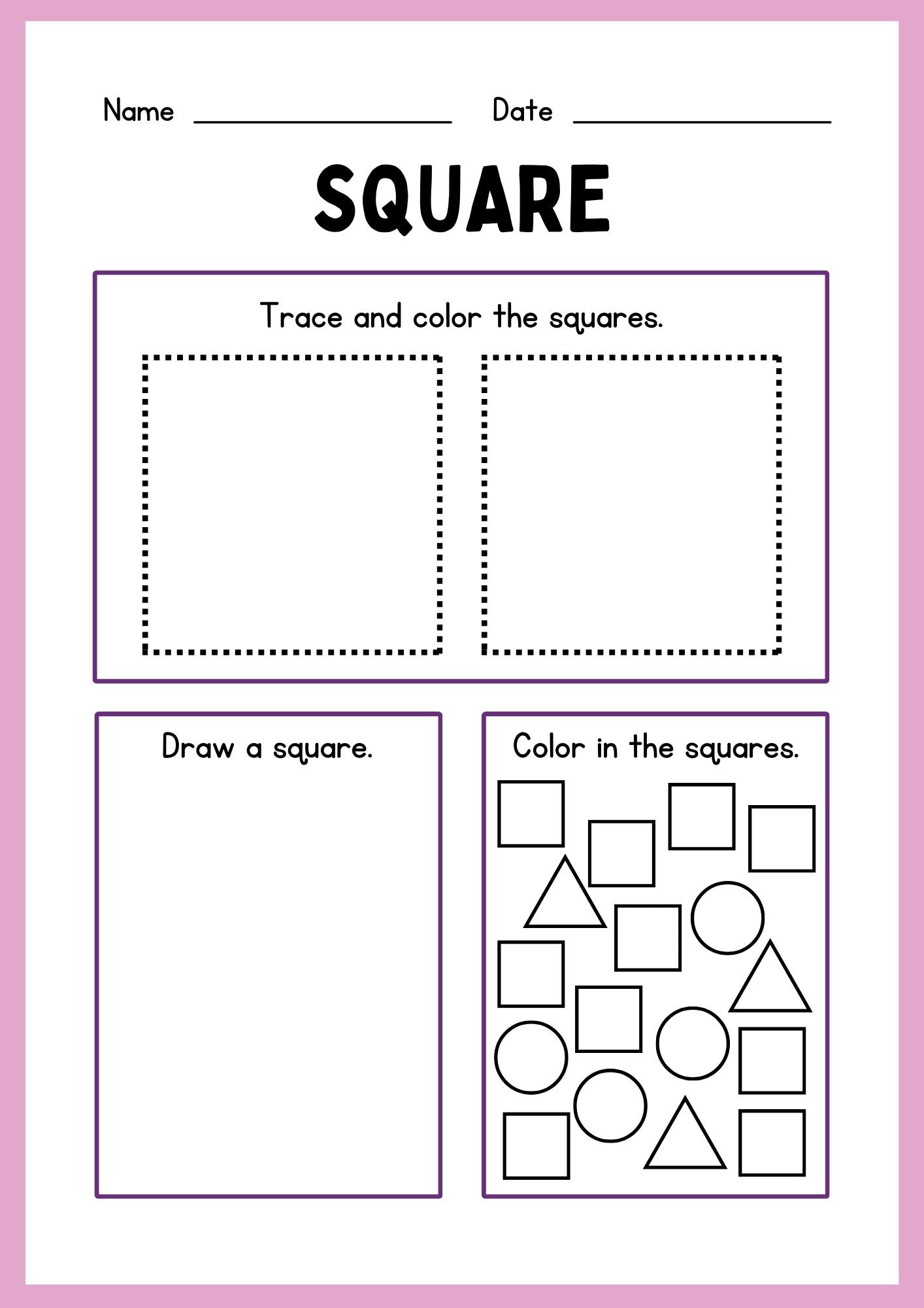 Preschool Shapes Worksheet