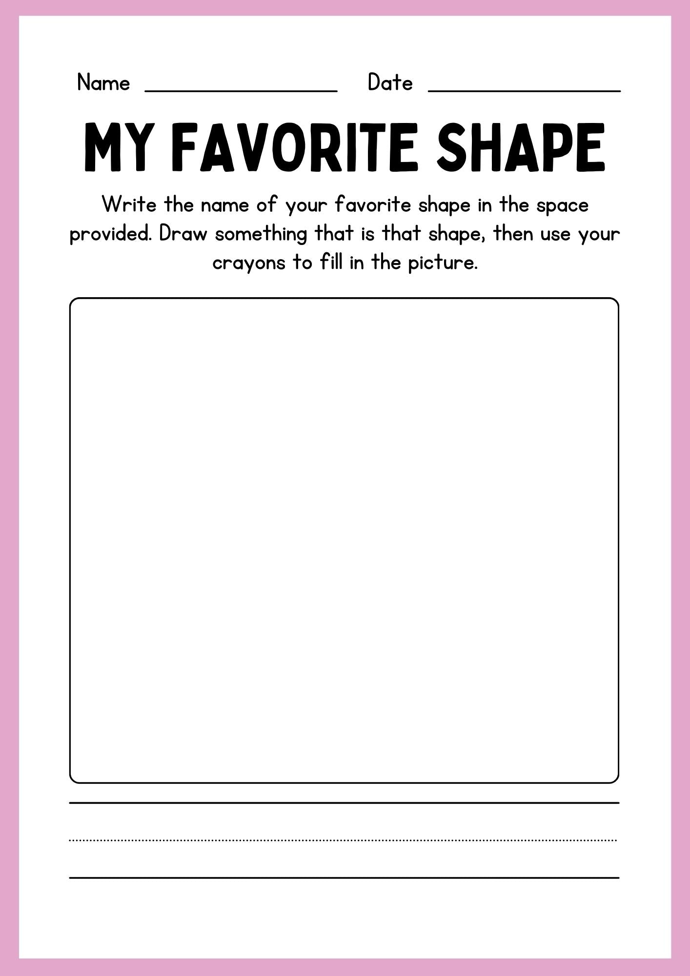 Preschool Shapes Worksheet