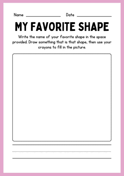 Preschool Shapes Worksheet