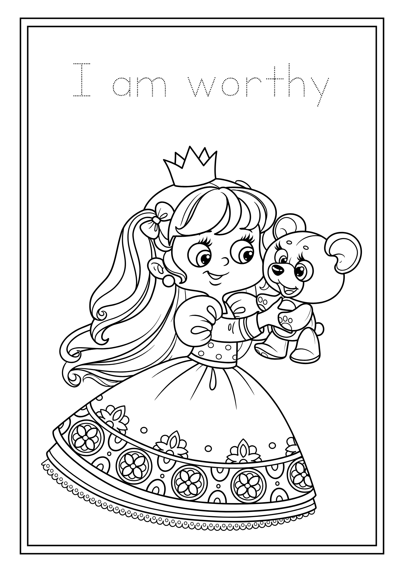 Princess Affirmations Colouring Book