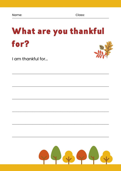 Thanksgiving Worksheets