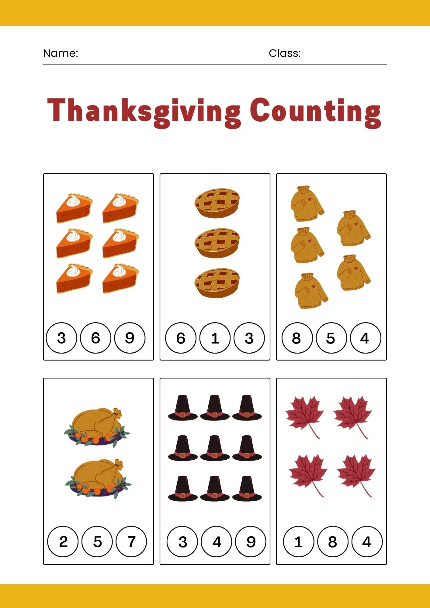 Thanksgiving Worksheets