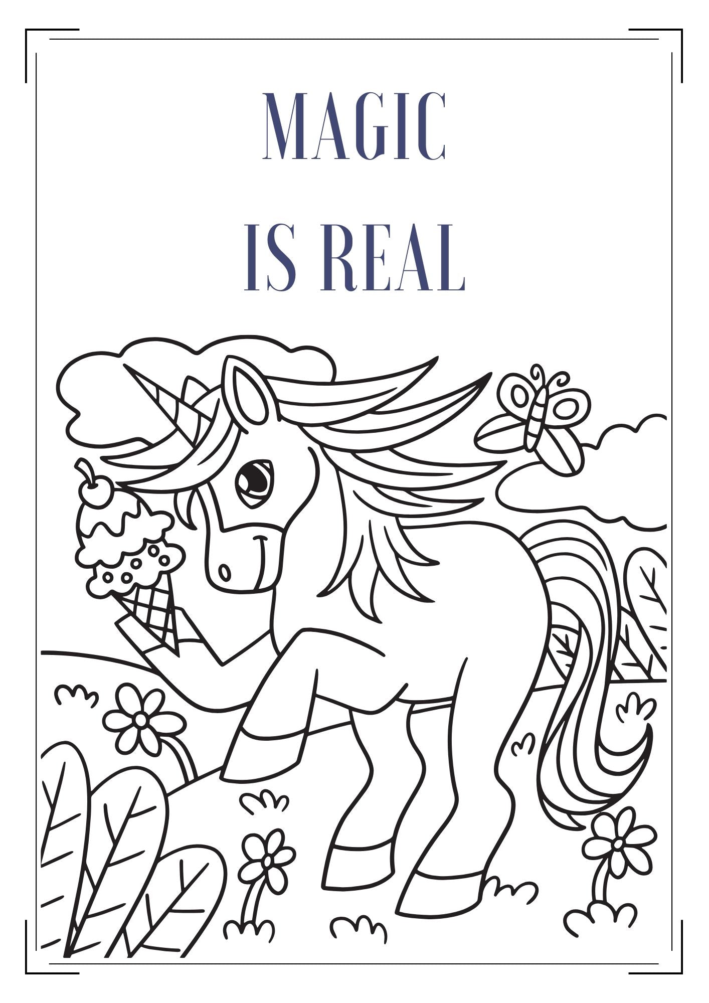 Unicorn Quotes Coloring Book