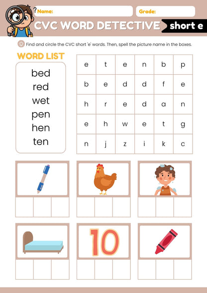 CVC Phonics Workbook – 11 Pages of Early Reading Fun